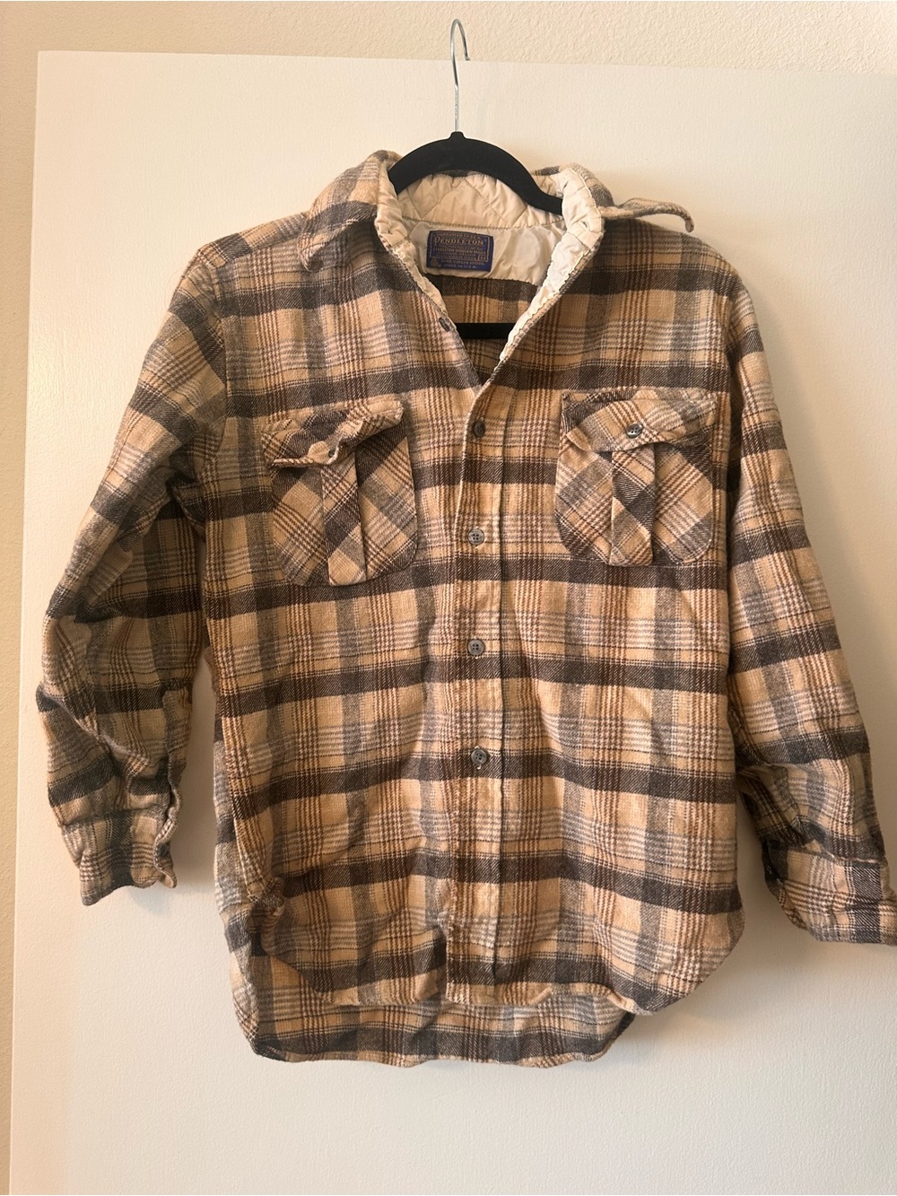Vintage Pendleton Men’s Medium 100% Virgin Wool Plaid Flannel Shirt Jacket USA